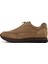Erkek Vizon Bağcıklı Kalın Tabanlı Nubuk Deri Casual Sneaker 25WFD6951V3 2