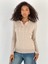 Kadın Polo Yaka Örgü Bej Triko Kazak 1
