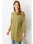 Kabartma Çiçek Desenli Triko Tunik-Y.yeşili 1