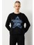 Kot Yıldız Detaylı Triko Kazak-SİYAH 1
