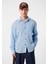 Mavi Relax Fit Çizgili Erkek Gömlek 1