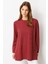 Kendinden Desenli Triko Tunik-Bordo 3