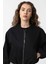 Siyah Crop Kadın Bomber Mont 3