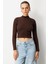 Yarım Balıkçı Kısa Triko Kazak-KAHVE 2