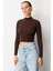 Yarım Balıkçı Kısa Triko Kazak-KAHVE 3