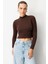 Yarım Balıkçı Kısa Triko Kazak-KAHVE 4