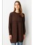 Leopar Kombinli Triko Tunik-Kahve 1