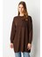 Leopar Kombinli Triko Tunik-Kahve 4