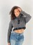 Kadın Örgü Desenli Antrasit Balıkçı Yaka Triko Kazak 5