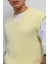 Sarı Örgü Erkek Triko Yelek 5