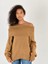 Kadın Madonna Yaka Camel Triko Kazak 4