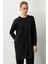 Omzu Düğme Detaylı Triko Tunik-Siyah 2