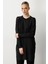 Omzu Düğme Detaylı Triko Tunik-Siyah 3