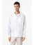 Beyaz Keten Karışımlı Relax Fit Erkek Gömlek 2