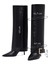 Kadın Siyah Tokalı Ince Topuklu Deri Çizme 25WFD491818 2