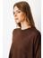 Simli Çiçek Detaylı Triko Tunik-KAHVE 5