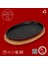 Döküm Oval Fajita Tabağı Kayın Servis Ahşabı Ölçü 18X28CM. (Harici Tava Tutucu Dahil Değildir.)-Bordo 4
