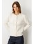Düğme Detaylı Triko Hırka-EKRU 4