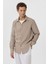 Bej Relax Fit Modal Kumaş Erkek Gömlek 3