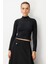 Yarım Balıkçı Kısa Triko Kazak-SİYAH 2