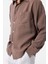 Kahve Modal Kumaş Relax Fit Erkek Gömlek 4