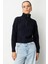 Yakası Fermuarlı Selanik Örgü Triko Kazak-SİYAH 3