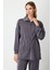Kadın Yakası Fermuarlı Sweat 66312 Antrasit 1