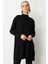 Omzu Düğme Detaylı Triko Tunik-SİYAH 5