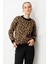 Leopar Desenli Triko Kazak-SİYAH 3
