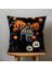 Çift Taraflı Dijital Baskı Kırlent Kılıfı Keçe Işi Gürünümlü Hallowen - Cadılar Bayramı Desenli 2