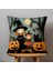 Çift Taraflı Dijital Baskı Kırlent Kılıfı Keçe Işi Gürünümlü Hallowen - Cadılar Bayramı Desenli 2