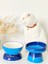 Seramik Kedi ve Köpek Mama Su Kabı Luna- Ayaklı Model 2'li(Mavi- Lacivert) 1