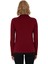 Kadın Bordo Basic Polo Yaka Sweatshirt 5