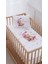 %100 Pamuk Anne Yanı Beşik Nevresim Takımı (60X100) Pembe Temalı Uyuyan Ayıcık 1