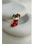 Yılbaşı Özel Kırmızı Taşlı Baston Detay Çorap Broş (4cm) 3