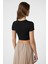 Siyah Basic Crop Kadın Top 4