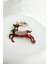 Yılbaşı Özel Taş Detay Mineli Geyik Broş (4cm) 1