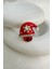 Yılbaşı Özel Taş Işlemeli Kırmızı Noel Şapka Broş(3cm) 3