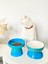 Seramik Kedi ve Köpek Mama Su Kabı Luna- Ayaklı Model 2'li(Turkuaz) 3