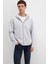 Erkek Kapüşonlu Fermuarlı Sweatshirt M0S10312 Gri 1