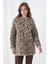 Kadın Leopar Desenli Uzun Kollu Bisiklet Yaka Spor Şık Kışlık Triko Kazak 4