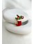Yılbaşı Özel Yeşil Yıldız Detay Kırmızı Taşlı Noel Çorap Broş (4cm) 3
