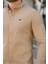 Erkek Basic Slim Fit Uzun Kol Bej Dar Kot Gömlek 4