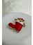 Yılbaşı Özel Topçuk Detay Kırmızı Çorap Broş (4cm) 1