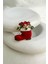 Yılbaşı Özel Topçuk Detay Kırmızı Çorap Broş (4cm) 3