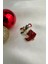 Yılbaşı Özel Kırmızı Taşlı Yaprak Detay Noel Çorap Broş (3cm) 5