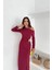 Kadın Tek Omuz Uzun Kollu Tokalı Maxi Elbise NBK4361 4