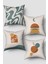 Krem Bohem Geometrik Desenli 4'lü Kırlent Kılıfı Seti 1