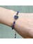 Doğal Taşlı Kalp Model Bileklik Ayarlanabilir Makrome Lacivert Kristal Kalp Detaylı Mor Boncuk Kadın Bileklik 2