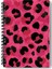 Pembe Leopar Desenli Tasarım Tel Spiralli 4'lü Hatıra, Günlük, Ajanda, Anı, Okul Defter Seti 2